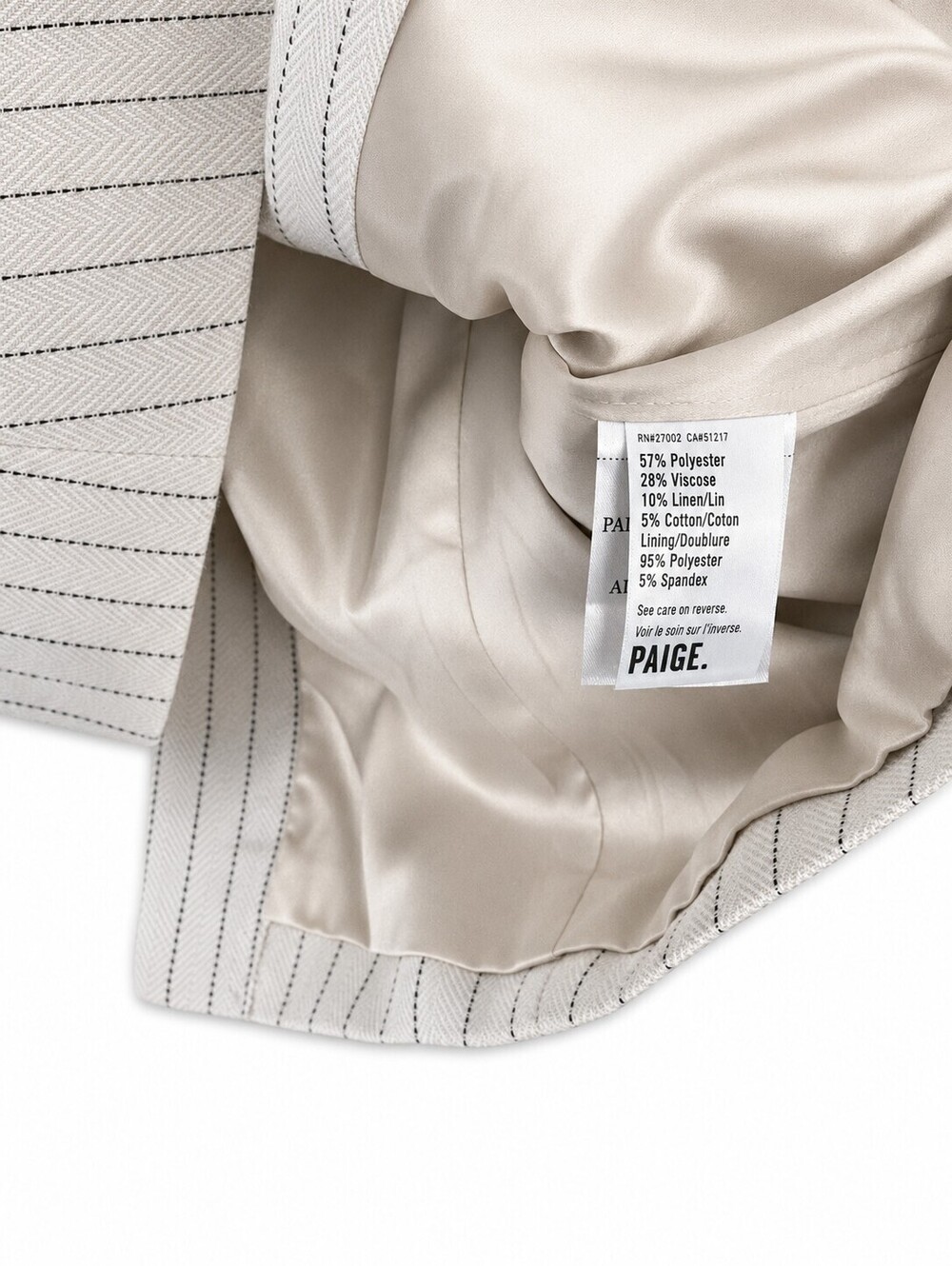 PAIGE Size 2 Hourglass Cinched Waist Pinstripe Double Breasted Power Blazer $399 - Picture 10 of 13
